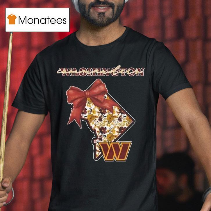 Washington Commanders Nfl Cozy State Bow T Shirt Washington Commanders Nfl Cozy State Bow T Shirt