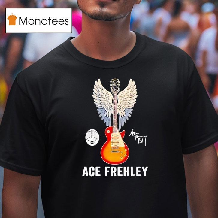 Ace Frehley Spaceman Guitar Rest In Peace Signature T Shirt Ace Frehley Spaceman Guitar Rest In Peace Signature T Shirt