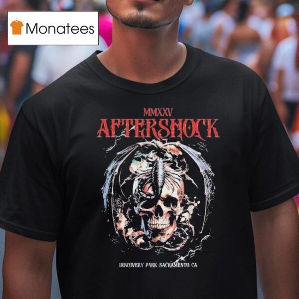 Aftershock Discovery Park Sacramento Ca Final Sting Skull Scorpion T Shirt