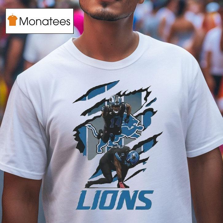Amon Ra St Brown Flash Detroit Lions Heroes Signature T Shirt Amon Ra St Brown Flash Detroit Lions Heroes Signature T Shirt