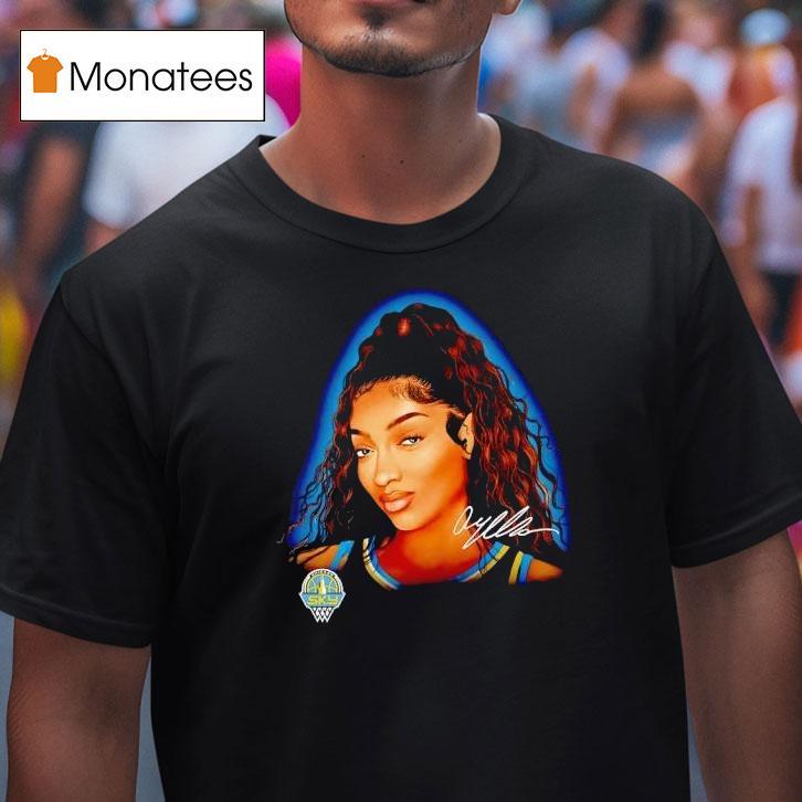 Angel Reese Portrait Chicago Sky Basketball Signature T Shirt Angel Reese Portrait Chicago Sky Basketball Signature T Shirt