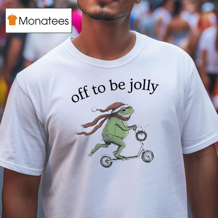 Frog Santa Scooter Off To Be Jolly Christmas T Shirt Frog Santa Scooter Off To Be Jolly Christmas T Shirt
