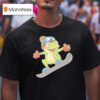 Frog Snowboarding Cartoon T Shirt