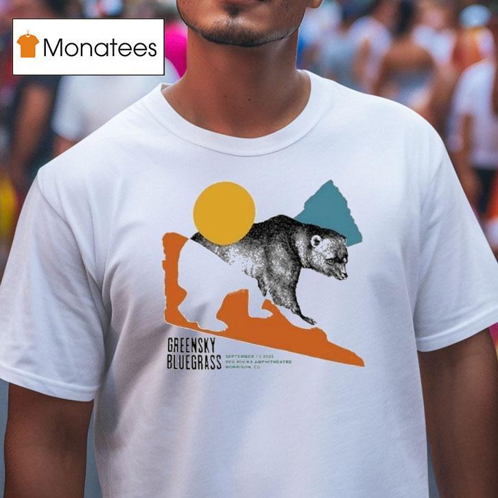 Greensky Bluegrass Tour Red Rocks Bear T Shirt Greensky Bluegrass Tour Red Rocks Bear T Shirt