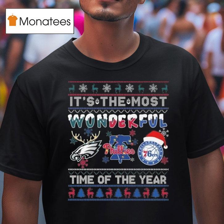 It S The Most Wonderful Philadelphia Eagles Phillies Ers Time Of The Year Ugly Christmas T Shirt It S The Most Wonderful Philadelphia Eagles Phillies Ers Time Of The Year Ugly Christmas T Shirt