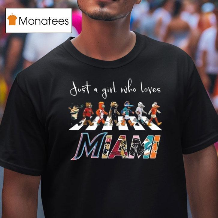 Just A Girl Who Loves Mascot Miami City Sports All Team T Shirt Just A Girl Who Loves Mascot Miami City Sports All Team T Shirt