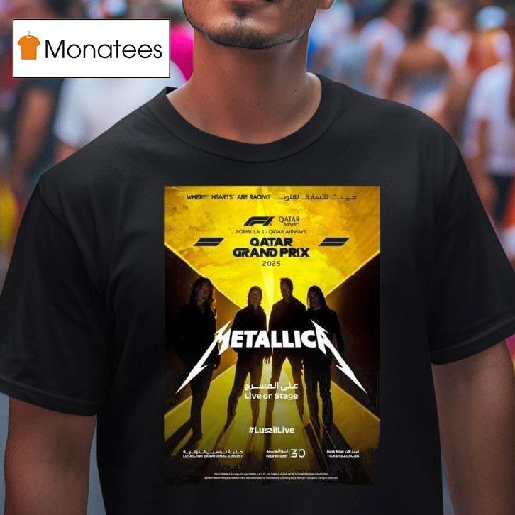 Metallica Live On Stage Formula Qatar Grand Prix T Shirt Metallica Live On Stage Formula Qatar Grand Prix T Shirt
