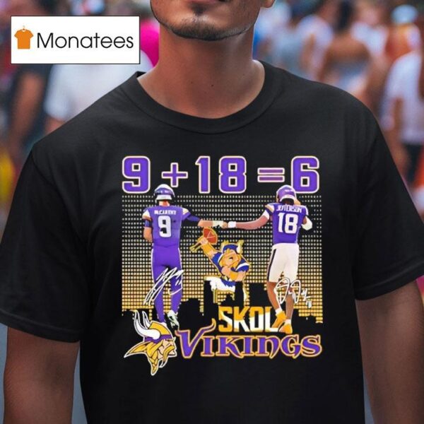 Minnesota Vikings Players J J Mccarthy Justin Jefferson Signatures T Shirt