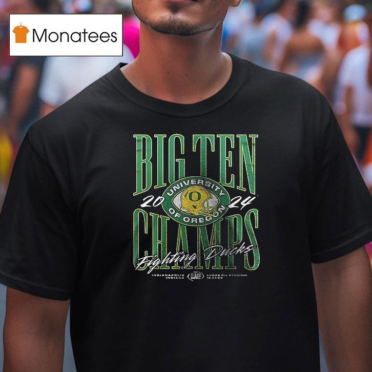 Oregon Ducks Big Ten Champions Fighting Ducks Team Graphic T Shirt Oregon Ducks Big Ten Champions Fighting Ducks Team Graphic T Shirt