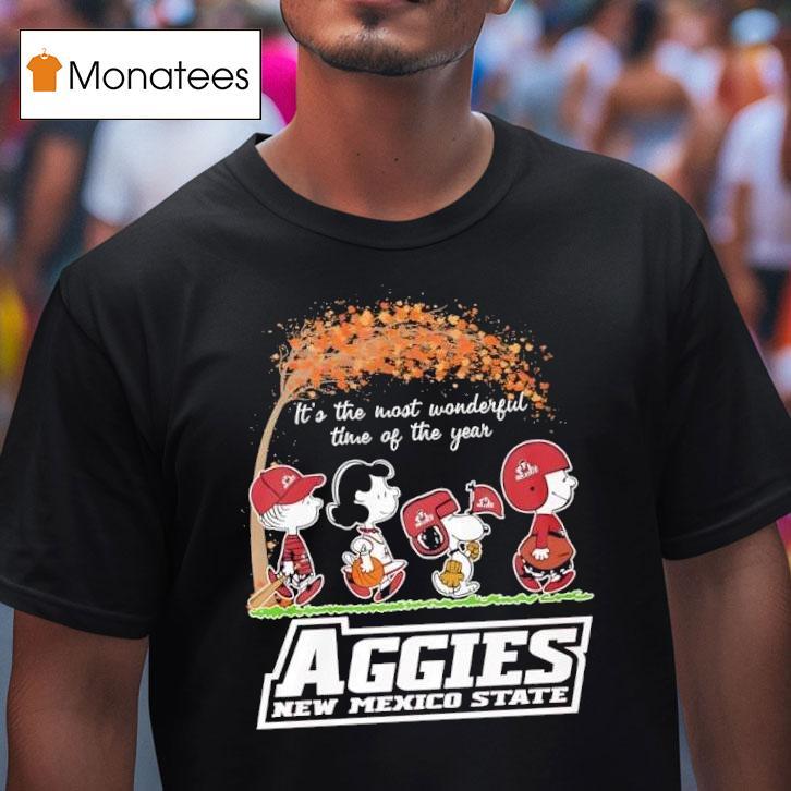 Peanuts Characters Vs New Mexico State Aggies It S The Most Wonderful Time Of The Year T Shirt Peanuts Characters Vs New Mexico State Aggies It S The Most Wonderful Time Of The Year T Shirt