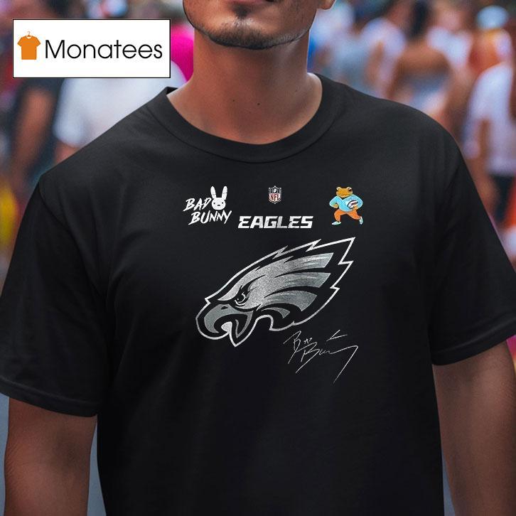 Philadelphia Eagles Bad Bunny Super Bowl Lx Benito Signature Masco T Shirt Philadelphia Eagles Bad Bunny Super Bowl Lx Benito Signature Masco T Shirt