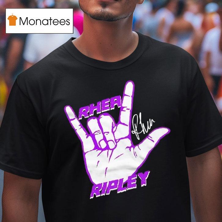 Rhea Ripley Signature Rock On Hand T Shirt Rhea Ripley Signature Rock On Hand T Shirt