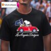 Snoopy And Woodstock Driving Car Los Angeles Dodgers T Shirt
