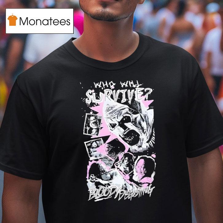 Terrifier X Bloody Disgusting Who Will Survive T Shirt Terrifier X Bloody Disgusting Who Will Survive T Shirt