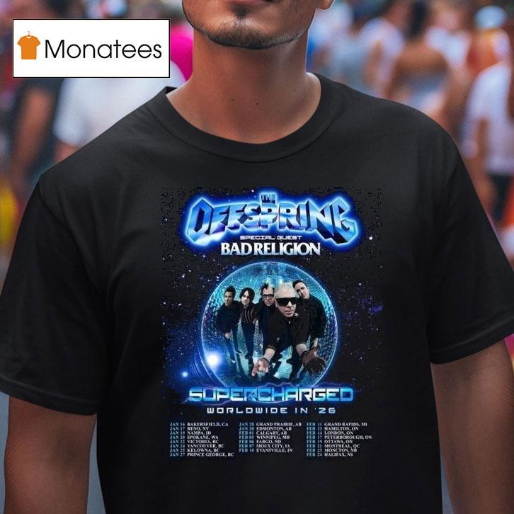 The Offspring Supercharged Worldwide In North America City Dates T Shirt The Offspring Supercharged Worldwide In North America City Dates T Shirt
