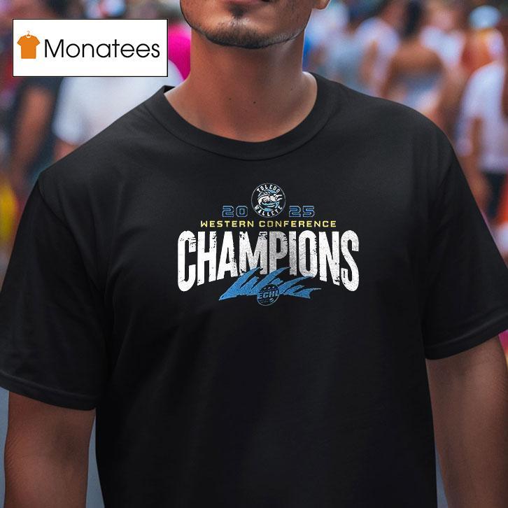Toledo Walleye Western Conference Champions Hockey Logo T Shirt Toledo Walleye Western Conference Champions Hockey Logo T Shirt