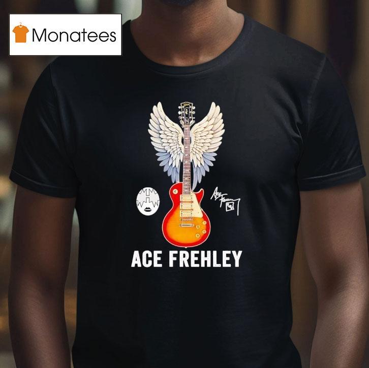 Ace Frehley Spaceman Guitar Rest In Peace Signature T Shirt Ace Frehley Spaceman Guitar Rest In Peace Signature T Shirt