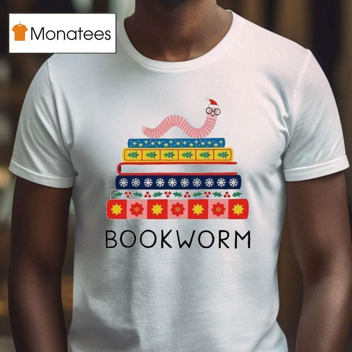 Bookworm Holiday Christmas T Shirt Bookworm Holiday Christmas T Shirt