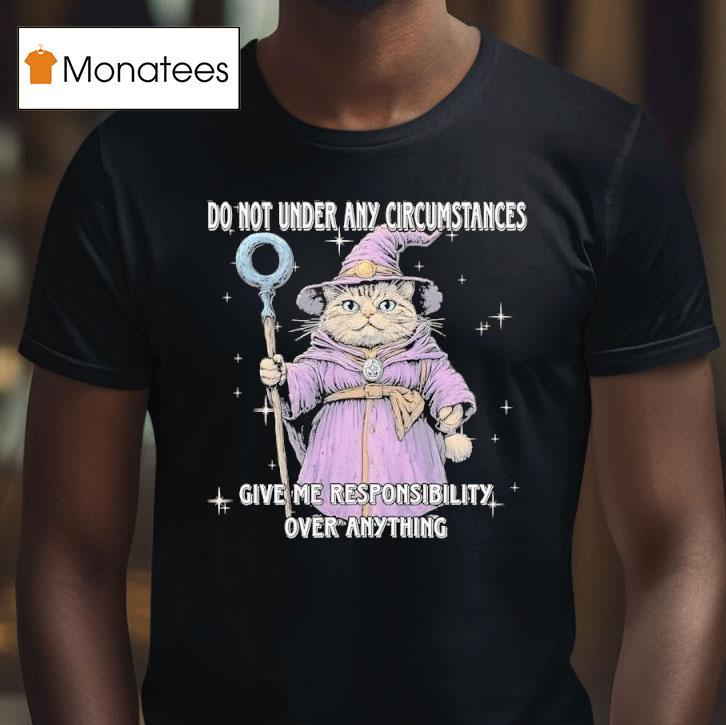 Catdalf The Wizard Do Not Under Any Circumstances Give Me Responsibility Over Anything T Shirt Catdalf The Wizard Do Not Under Any Circumstances Give Me Responsibility Over Anything T Shirt
