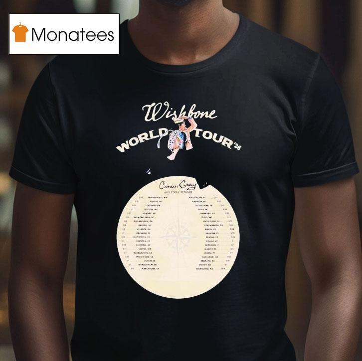 Conan Gray Wishbone World Tour With Esha Tewari Dates T Shirt Conan Gray Wishbone World Tour With Esha Tewari Dates T Shirt