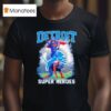 Detroit Lions Jahmyr Gibbs Amon Ra St Brown Superman And Spider Man Signature T Shirt