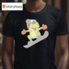 Frog Snowboarding Cartoon T Shirt