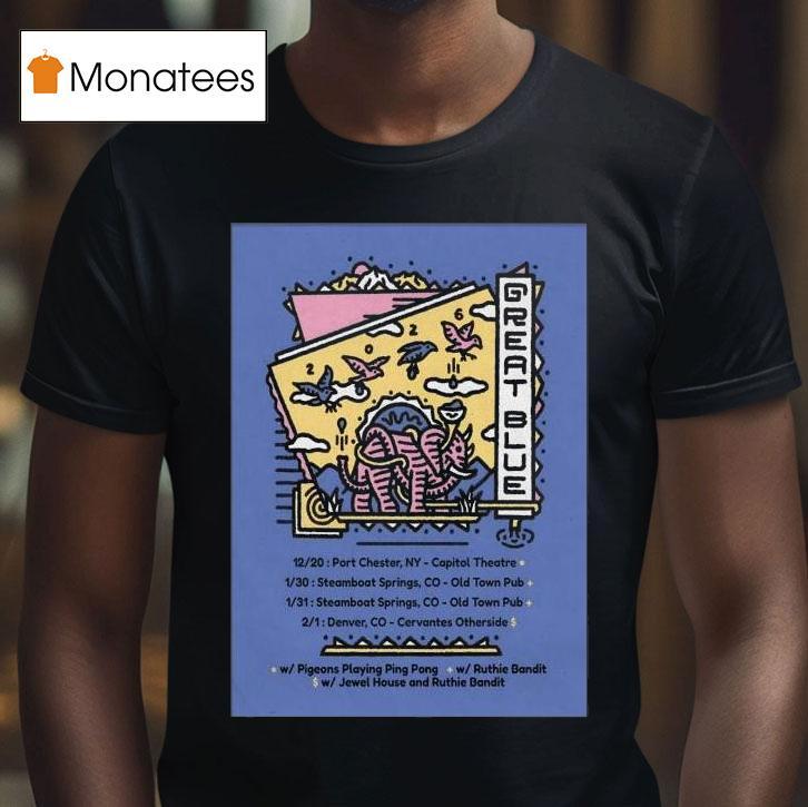 Great Blue Colorado Tour T Shirt Great Blue Colorado Tour T Shirt