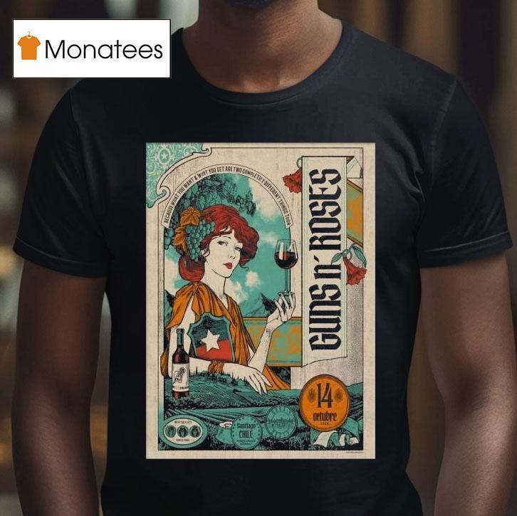 Guns N Roses Santiago Tour On October T Shirt Guns N Roses Santiago Tour On October T Shirt