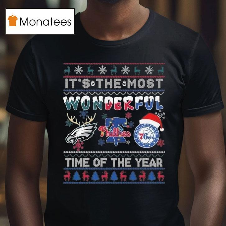 It S The Most Wonderful Philadelphia Eagles Phillies Ers Time Of The Year Ugly Christmas T Shirt It S The Most Wonderful Philadelphia Eagles Phillies Ers Time Of The Year Ugly Christmas T Shirt