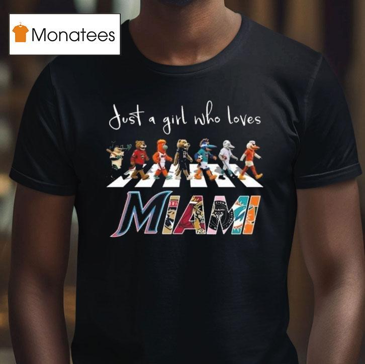 Just A Girl Who Loves Mascot Miami City Sports All Team T Shirt Just A Girl Who Loves Mascot Miami City Sports All Team T Shirt