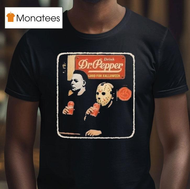 Michael Myers And Jason Voorhees Dr Pepper Drink Scary Movie Halloween T Shirt Michael Myers And Jason Voorhees Dr Pepper Drink Scary Movie Halloween T Shirt