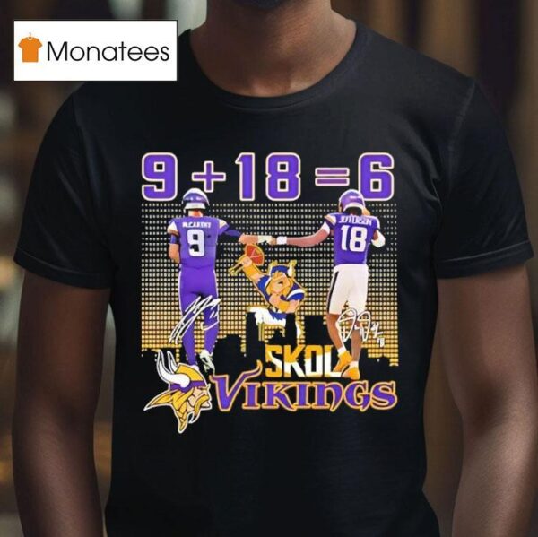 Minnesota Vikings Players J J Mccarthy Justin Jefferson Signatures T Shirt