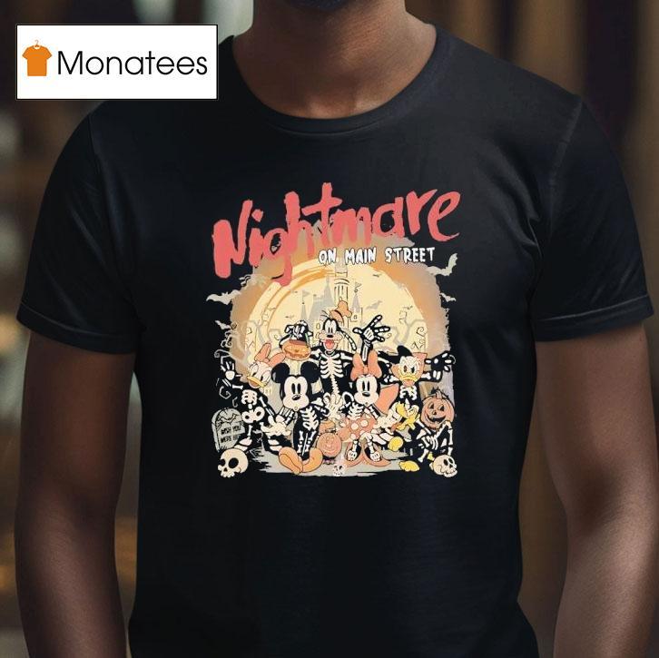 Nightmare On Main Street Halloween Disney Characters T Shirt Nightmare On Main Street Halloween Disney Characters T Shirt