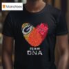 Original Green Bay Packers And Nebraska Cornhuskers Heart It S In My Dna T Shirt