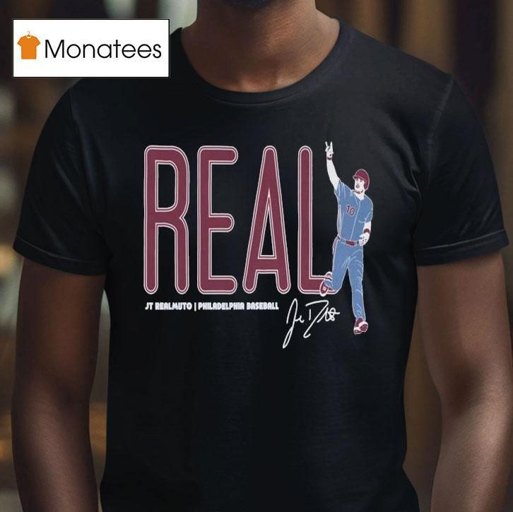 Real Jt Realmuto Philadelphia Baseball Signature T Shirt Real Jt Realmuto Philadelphia Baseball Signature T Shirt