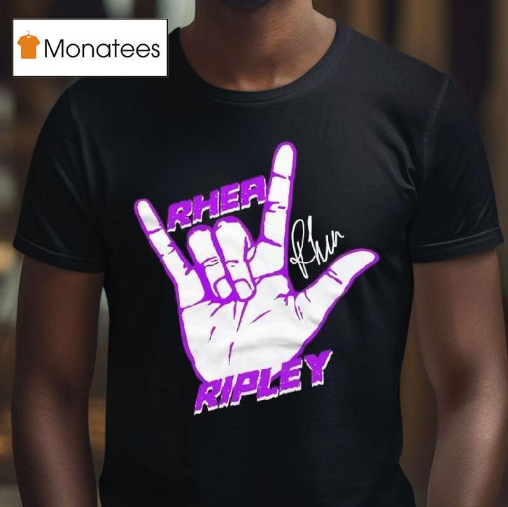 Rhea Ripley Signature Rock On Hand T Shirt Rhea Ripley Signature Rock On Hand T Shirt