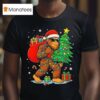 Santa Bigfoot Christmas Tree Lights Xmas T Shirt
