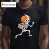 Skeleton American Football Player Spooky Sports T Shirt