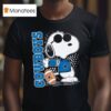 Snoopy With Dallas Cowboys Baseball Logo T Shirt
