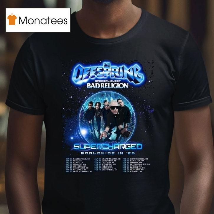The Offspring Supercharged Worldwide In North America City Dates T Shirt The Offspring Supercharged Worldwide In North America City Dates T Shirt