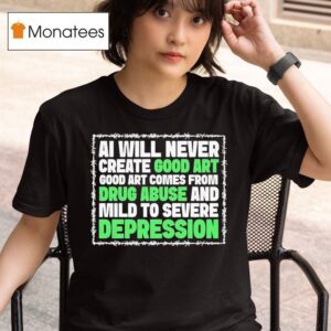 Ai Will Never Create Good Art Good Art Comes From Drug Abuse And Mild To Severe Depression T Shirt