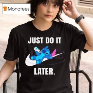 Baby Stitch Just Do It Later Lazy Disney Nike T Shirt