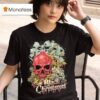 Black Chrismas Season S Greetings Skull T Shirt