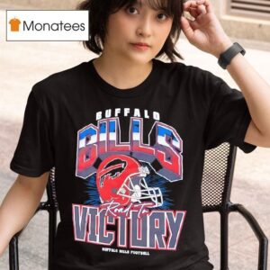 Buffalo Bills Football Road To Victory Helmet Logo T Shirt