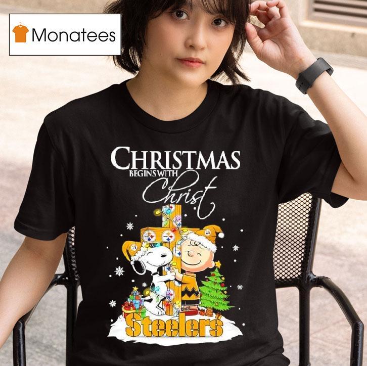 Christmas Begins With Christ Pittsburgh Slers X Snoopy And Charlie Brown T Shirt