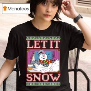 Christmas Snowman Let It Snow T Shirt