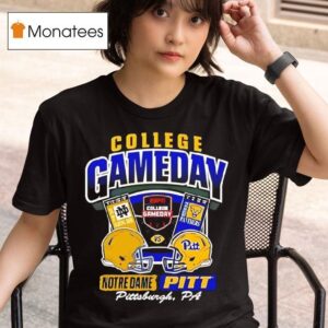 College Gameday Notre Dame Vs Pitt Panthers Ticket Crew T Shirt