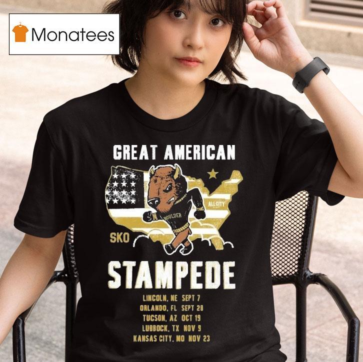 Colorado Buffaloes Great American Stampede All City Map Masco T Shirt
