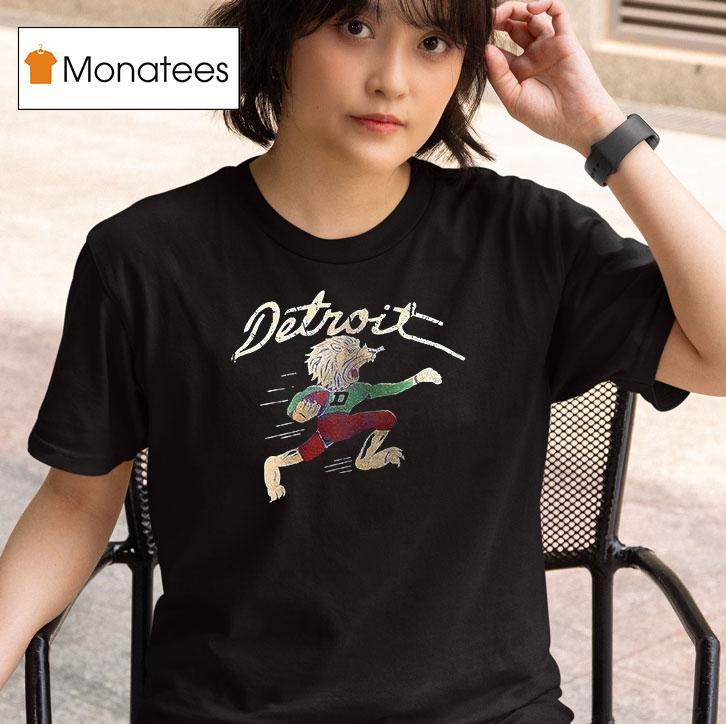 Detroit Lions S Retro Masco T Shirt