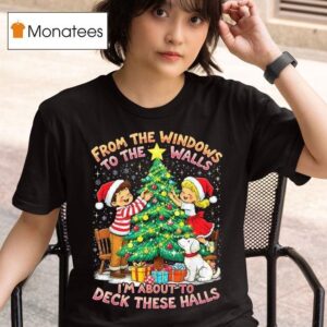 From The Windows To Walls Deck These Halls Kids Holiday Christmas T Shirt